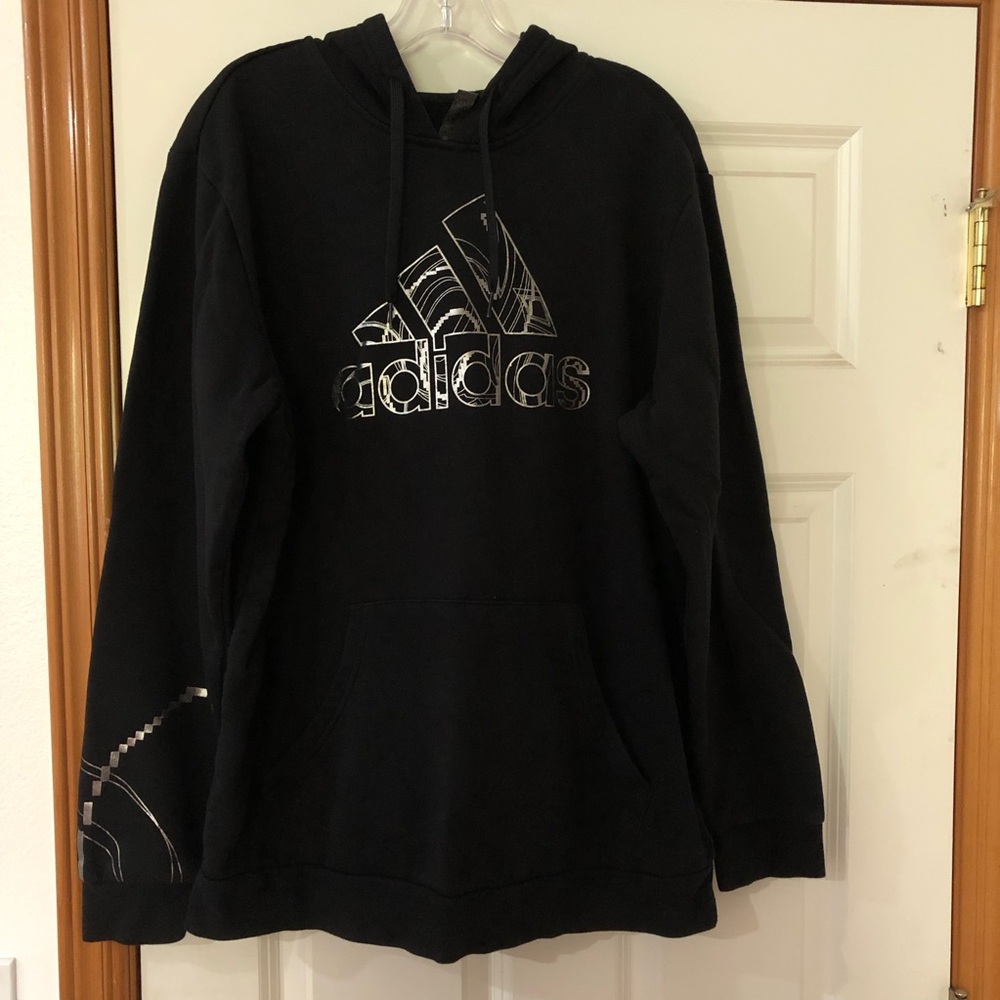 Adidas Men's Black Hoodie Sweater